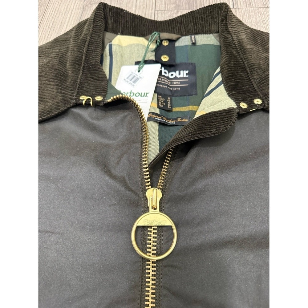 NWT Barbour Allerston Water Resistant Waxed Cotton Jacket 12 US / 16 UK in OLIVE - Picture 9 of 10